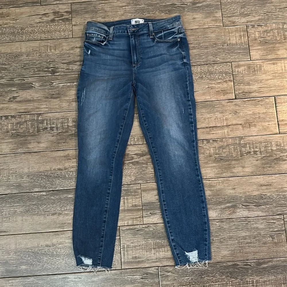 Paige Women's Blue Five Pocket Straight Leg Denim Verdugo Ankle Jean Size 30